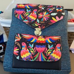 Colorful Parrot Print Women’s Backpack - Multi